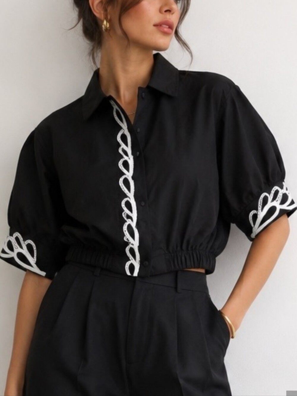 Jason Wu Cropped Button Down Top